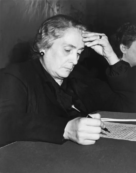 Framed Print : Dolores Ibarruri, at the Women's International Congress in Paris, Dec. 11, 1945