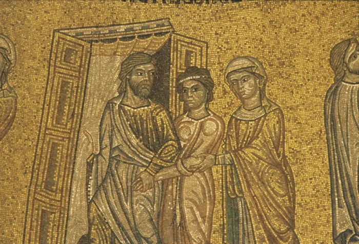 Framed Print : Dome of the stories of Abraham, by Unknown Artist, 1215 - 1280, 13th Century, mosaic - Italy, Veneto, Venice, Saint Mark's Basilica. Detail
