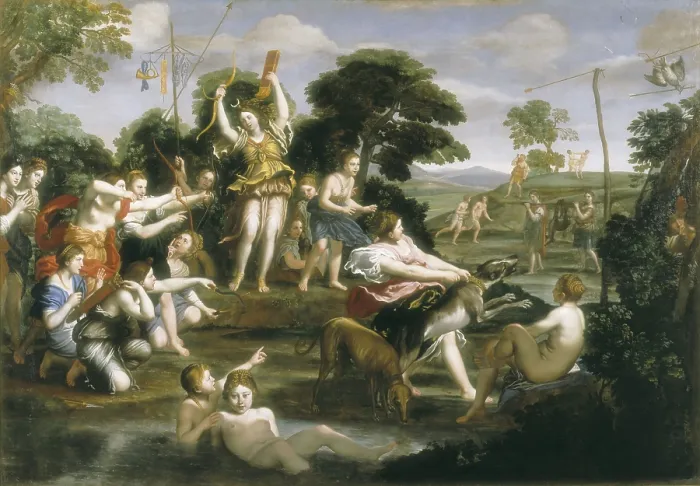 Framed Print : DOMENICHINODomenico Zampiericalled (1581-1641). Diana hunting. 1616 - 1617. Baroque art. Oil on canvas. ITALY. Rome. Borghese Gallery & Museum