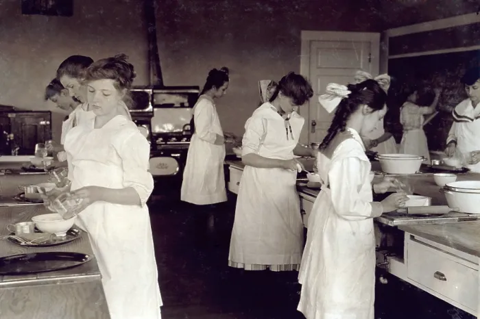 Framed Print : Domestic Science class in Horace Mann School. Tulsa, Oklahoma, Lewis Hine photograph, 1917 Framed Print : Domestic Science class in Horace Mann School. Tulsa, Oklahoma, Lewis Hine photograph, 1917