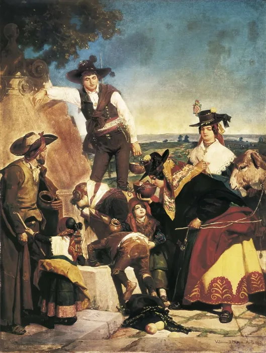 Framed Print : DOMINGUEZ BECQUER, Valeriano (1834-1870). The Spring of the Hermitage. 1867. Oil on canvas. SPAIN. Madrid. Romantic Museum. AISA / Everett Collection**US SALES ONLY**