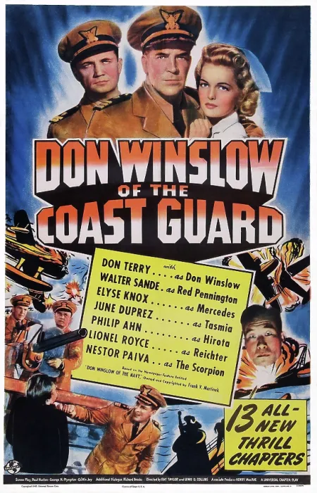Framed Print : DON WINSLOW OF THE COAST GUARD, US poster art, top from left: Walter Sande, Don Terry, Elyse Knox, 1943 Framed Print : DON WINSLOW OF THE COAST GUARD, US poster art, top from left: Walter Sande, Don Terry, Elyse Knox, 1943
