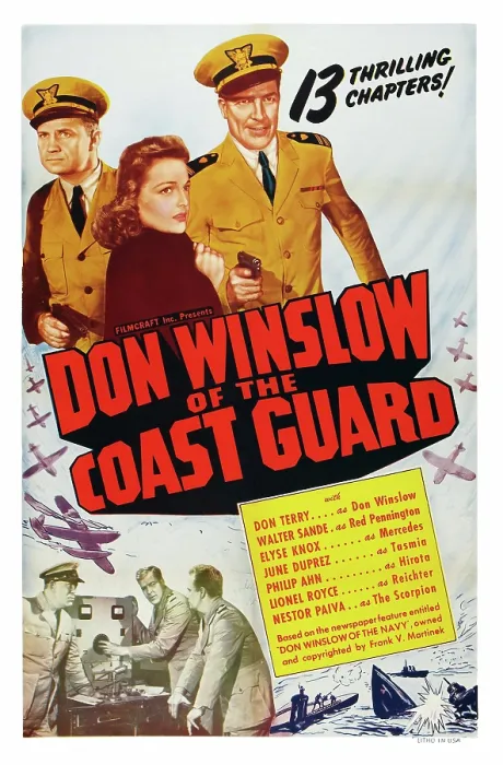 Framed Print : DON WINSLOW OF THE COAST GUARD, US poster art, top from left: Walter Sande, Elyse Knox, Don Terry, 1943