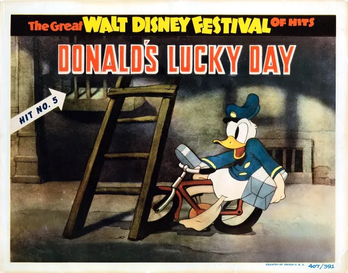 Framed Print : DONALD'S LUCKY DAY, title card, Donald Duck, 1939 Framed Print : DONALD'S LUCKY DAY, title card, Donald Duck, 1939