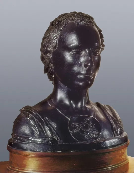 Framed Print : DONATELLO, Donato de Betto Bardi, called (1386-1466). Man Portrait. 1st half 15th c. Renaissance art. Quattrocento. Florentine school. Sculpture on bronze. ITALY. Florence