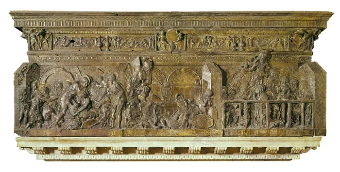 Framed Print : DONATELLO, Donato de Betto Bardi, called (1386-1466). Pulpit. 1465. ITALY. Florence. Church of St. Lawrence.. Marble and bronze