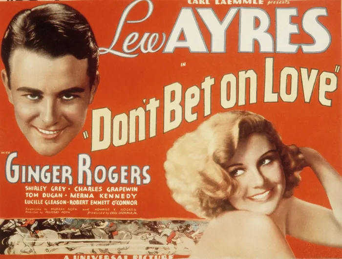 Framed Print : DON'T BET ON LOVE, Lew Ayres, Ginger Rogers, 1933