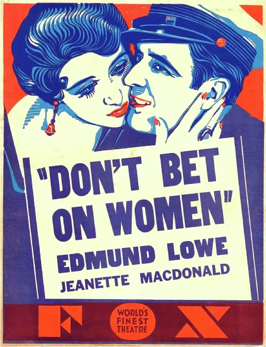 Framed Print : DON'T BET ON WOMEN, from left on US poster art: Jeanette MacDonald, Edmund Lowe, 1931. TM & copyright 20th Century Fox Film Corp
