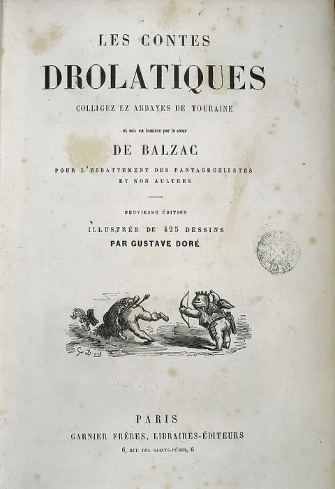 Framed Print : Dore, Gustave (1832-1883). Les contes drolatiques. 1855. frontispiece of 'Les contes drolatiques' of Balzac
