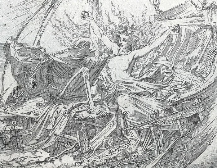 Framed Print : Dore, Gustave (1832-1883). The Rime of the Ancient Mariner. 1877. Representation of Coleridge's work 'The Rime of the Ancient Mariner and Kubla Khan' (1816) Framed Print : Dore, Gustave (1832-1883). The Rime of the Ancient Mariner. 1877. Representation of Coleridge's work 'The Rime of the Ancient Mariner and Kubla Khan' (1816)