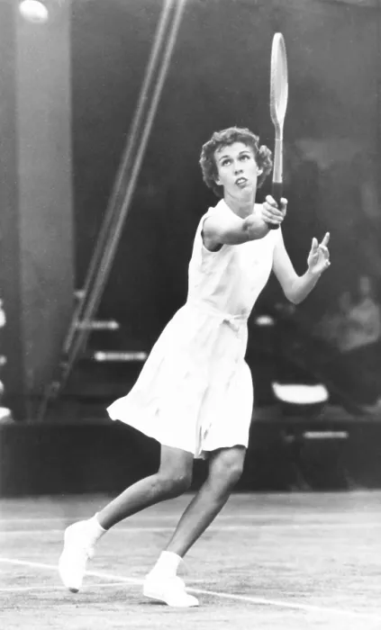 Framed Print : Doris Hart, American Tennis champion in competition. June 1950. (CSU_2015_7_285) Framed Print : Doris Hart, American Tennis champion in competition. June 1950. (CSU_2015_7_285)