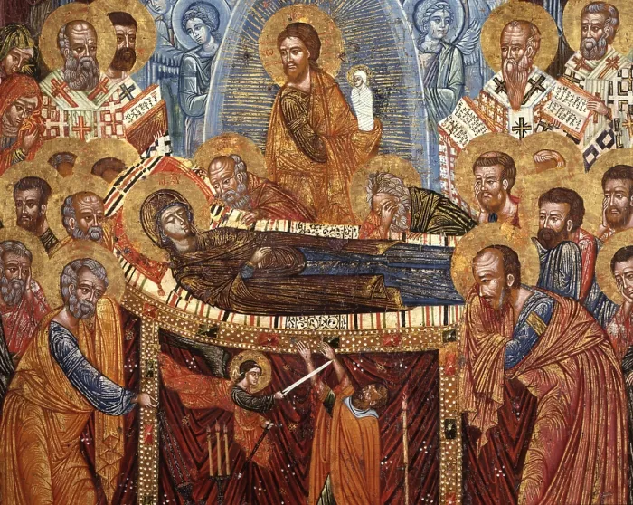 Framed Print : Dormitio Virginis, by Onufri Qiprioti, begin of the 17th Century, tempera on wood - Albania, Tirana, Institute for Cultural Monuments. Detail Framed Print : Dormitio Virginis, by Onufri Qiprioti, begin of the 17th Century, tempera on wood - Albania, Tirana, Institute for Cultural Monuments. Detail