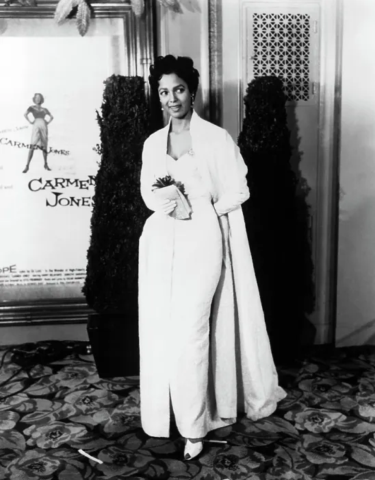Framed Print : Dorothy Dandridge at premiere of CARMEN JONES in New York, 1954