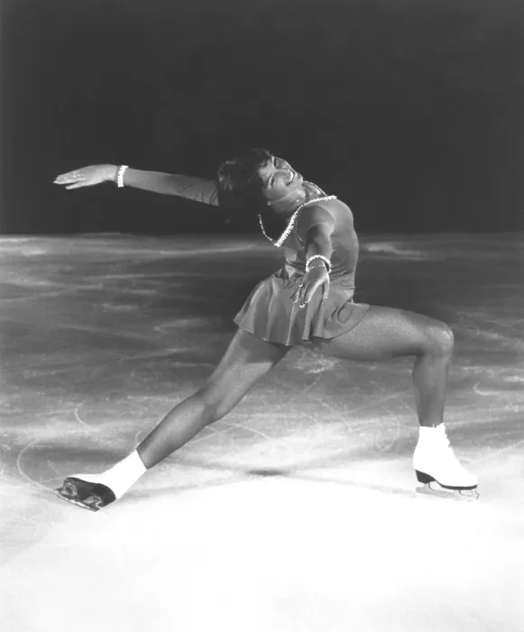 Framed Print : Dorothy Hamill, star skater, performs a Ina Bauer move. 1976 Olympic Gold Medalist skated in ICE CAPADES from 1977-84. (CSU_2015_11_1461)
