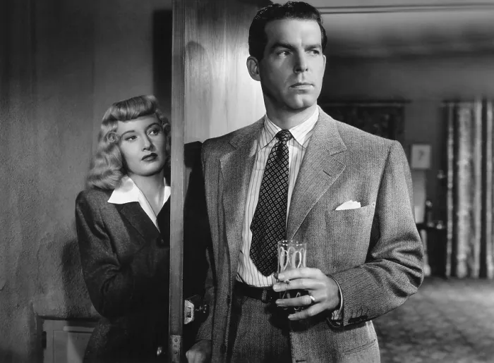 Framed Print : DOUBLE INDEMNITY, from left: Barbara Stanwyck, Fred MacMurray, 1944