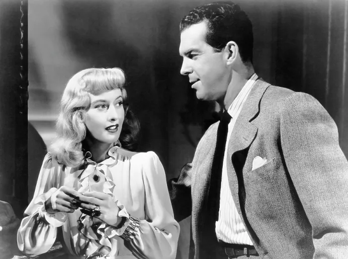 Framed Print : DOUBLE INDEMNITY, from left, Barbara Stanwyck, Fred MacMurray, 1944