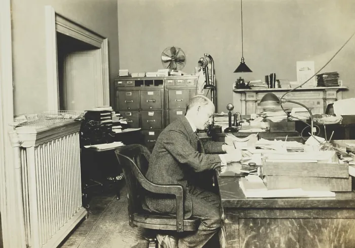 Framed Print : Dr. A. B. Adams, Head, Div. of Technology of the Internal Revenue, at start of Prohibition in 1920. In Nov