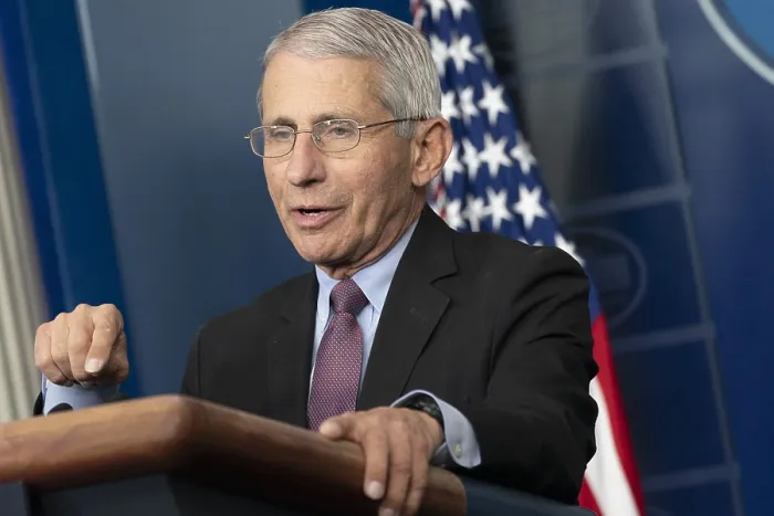 Framed Print : Dr. Anthony Fauci urges citizens to continue following the President's coronavirus guidelines during a COVID-19 White House briefing, April 22, 2020 (BSLOC_2020_4_33)
