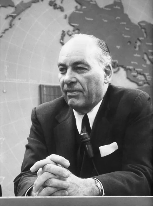 Framed Print : Dr. George Gallup, American public-opinion statistician who created the Gallup Poll. 1956