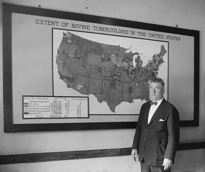 Framed Print : Dr. J. A. Kierman headed Tuberculosis Eradication in the U.S. Dept. of Agriculture. Sept. 17, 1924