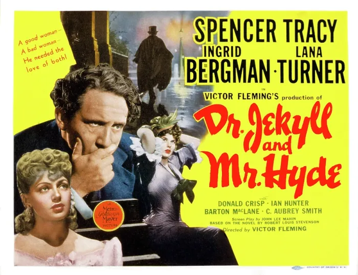 Framed Print : DR. JEKYLL AND MR. HYDE, Lana Turner, Spencer Tracy, Ingrid Bergman, 1941