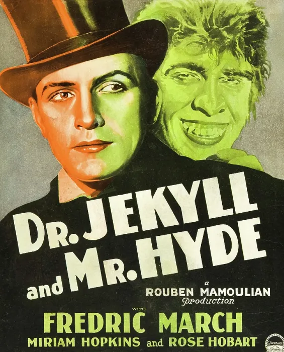 Framed Print : DR. JEKYLL AND MR. HYDE, Poster Art featuring Fredric March on window card, 1931