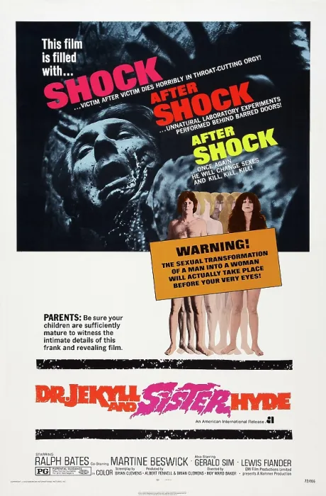 Framed Print : DR. JEKYLL AND SISTER HYDE, US poster art, 1971