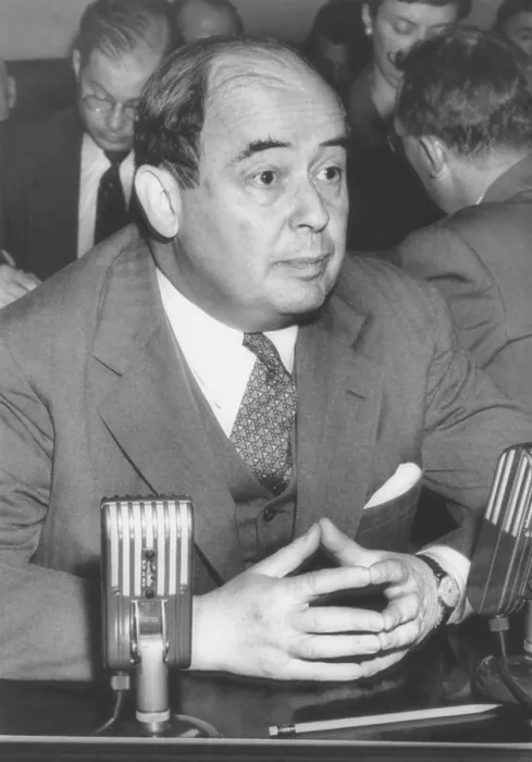 Framed Print : Dr. John von Neumann, a 51 year mathematician before Congress Atomic Energy Committee. After his appearance he was approved to be on the ACE, Atomic Energy Commission