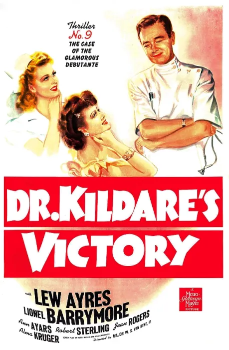 Framed Print : DR. KILDARE'S VICTORY: Thriller No. 9, The Case Of The Glamorous Debutante, US poster, from left: Jean Rogers, Ann Ayars, Lew Ayres, 1942