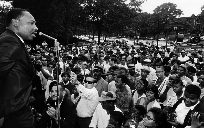 Framed Print : Dr. Martin Luther King Jr. Speaking in Rockefeller Park, circa. 1964. Courtesy: CSU Archives / Everett Collection