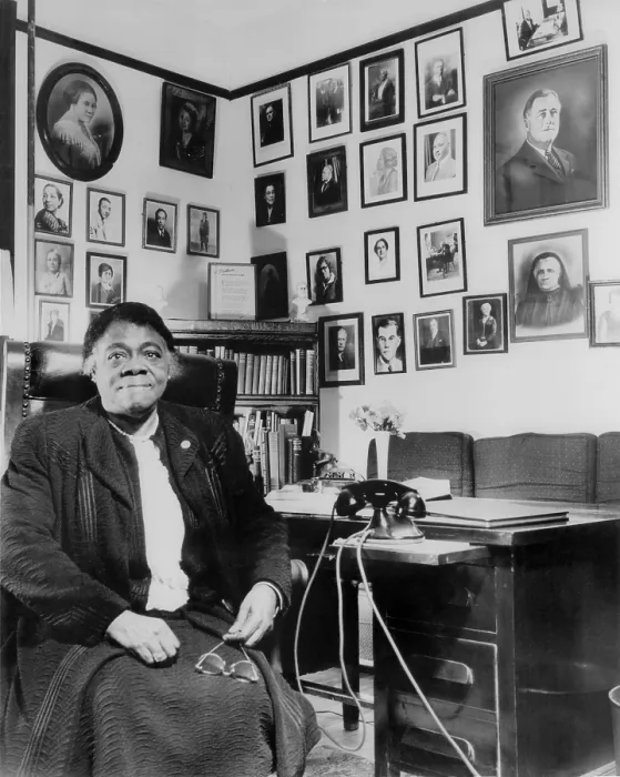 Framed Print : Dr. Mary Bethune (1875-1955) educator and New Deal era civil rights activist, founded Bethune-Cookman College in 1904. 1943 portrait by Gordon Parks Framed Print : Dr. Mary Bethune (1875-1955) educator and New Deal era civil rights activist, founded Bethune-Cookman College in 1904. 1943 portrait by Gordon Parks