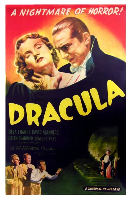 Framed Print : DRACULA, top from left: Helen Chandler, Bela Lugosi as Dracula; bottom from left: Edward Van Sloan, David Manners, Dwight Frye, Bela Lugosi on 1947 rerlease poster art, 1931 Framed Print : DRACULA, top from left: Helen Chandler, Bela Lugosi as Dracula; bottom from left: Edward Van Sloan, David Manners, Dwight Frye, Bela Lugosi on 1947 rerlease poster art, 1931
