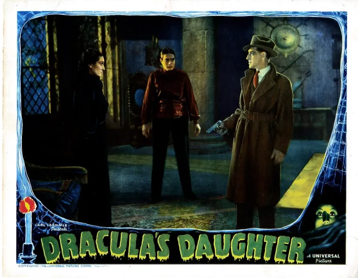 Framed Print : DRACULA'S DAUGHTER, from left, Gloria Holden, Irving Pichel, Otto Kruger, 1936
