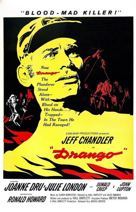 Framed Print : DRANGO, US poster, Jeff Chandler (center), 1957