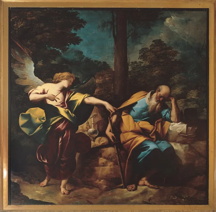 Framed Print : The Dream of Elijah, by Pier Francesco Mazzucchelli known as Morazzone, 1616 - 1618 about, 17th Century, oil on canvas, - Italy, Lombardy, Milan, San Raffaele church. All Framed Print : The Dream of Elijah, by Pier Francesco Mazzucchelli known as Morazzone, 1616 - 1618 about, 17th Century, oil on canvas, - Italy, Lombardy, Milan, San Raffaele church. All