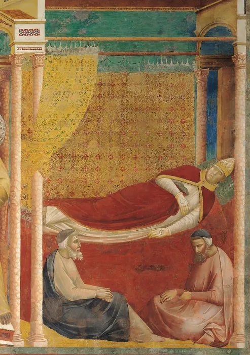 Framed Print : The Dream of Innocent III, by Giotto, 1297 - 1299, 13th Century, fresco, cm 270 x 230 - Italy, Umbria, Perugia, Assisi, Upper Basilica of San Francesco, nave. Detail