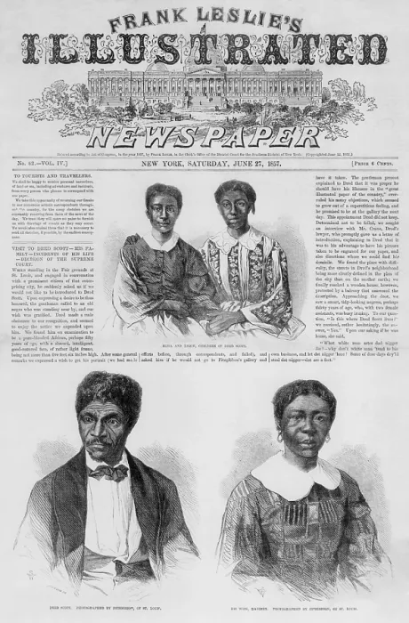 Framed Print : The Dred Scott family on the front page FRANK LESLIE'S ILLUSTRATED NEWSPAPER, on June 27, 1857