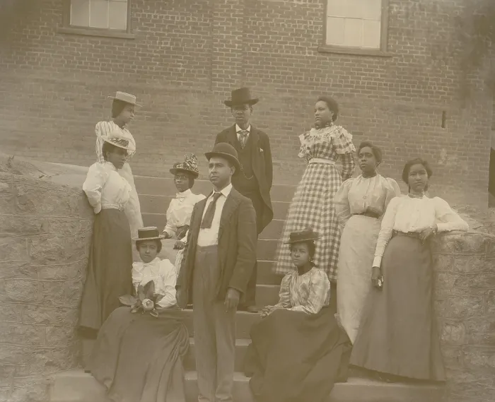 Framed Print : Well dressed young African American men and women, possibly college students, in Georgia ca. 1900