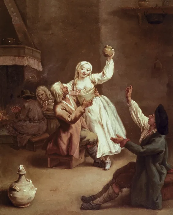 Framed Print : The Drinkers. 1750s. Oil on canvas. ITALY. Venice. Ca Rezzonico. - BeBa / Iberfoto / Everett Collection (559931)**US SALES ONLY** Framed Print : The Drinkers. 1750s. Oil on canvas. ITALY. Venice. Ca Rezzonico. - BeBa / Iberfoto / Everett Collection (559931)**US SALES ONLY**