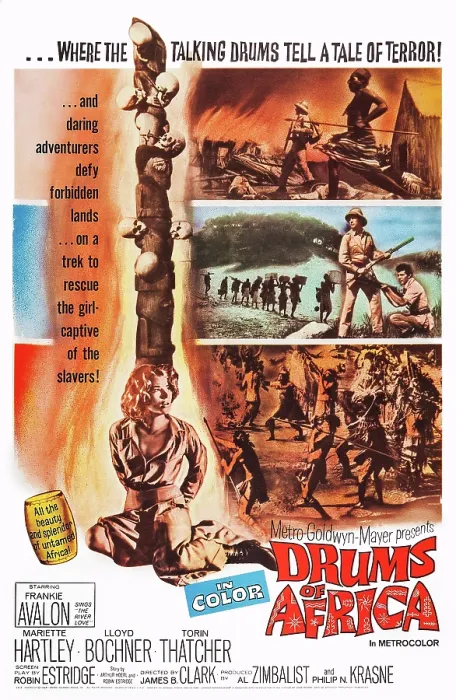 Framed Print : DRUMS OF AFRICA, US poster art, Mariette Hartley (seated), 1963
