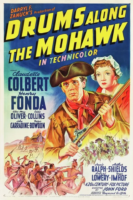 Framed Print : DRUMS ALONG THE MOHAWK, Poster Art, Claudette Colbert, Henry Fonda, 1939, TM and Copyright 20th Century Fox Film Corp. All rights reserved / courtesy Everett Collection