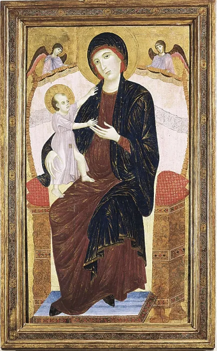 Framed Print : DUCCIO di BUONINSEGNA (1255-1318). Virgin and Child. Sienese school. Painted after 1285. International gothic. Tempera on wood. ITALY. Turin. Galleria Sabauda (Sabauda Gallery) Framed Print : DUCCIO di BUONINSEGNA (1255-1318). Virgin and Child. Sienese school. Painted after 1285. International gothic. Tempera on wood. ITALY. Turin. Galleria Sabauda (Sabauda Gallery)
