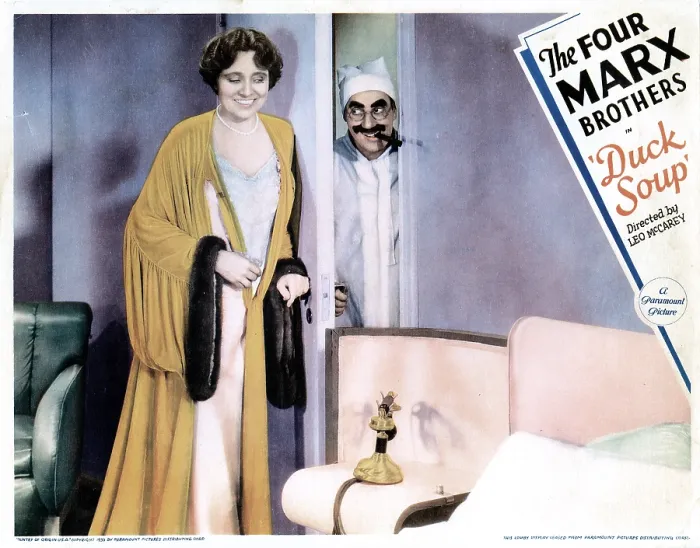Framed Print : DUCK SOUP, US lobbycard, from left: Margaret Dumont, Groucho Marx, 1933
