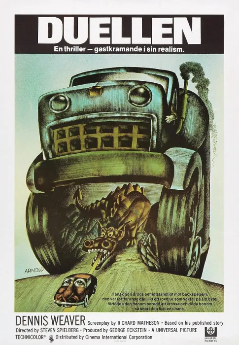 Framed Print : DUEL, (aka DUELLEN), Swedish poster, 1971 Framed Print : DUEL, (aka DUELLEN), Swedish poster, 1971