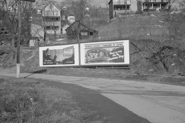 Framed Print : Duel billboard near Kingwood West Virginia advertising Coca-Cola Framed Print : Duel billboard near Kingwood West Virginia advertising Coca-Cola
