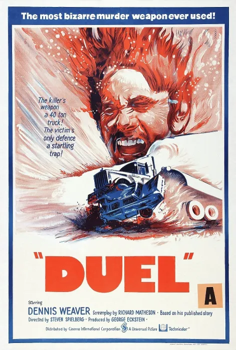 Framed Print : DUEL, New Zealand poster, Dennis Weaver, 1971