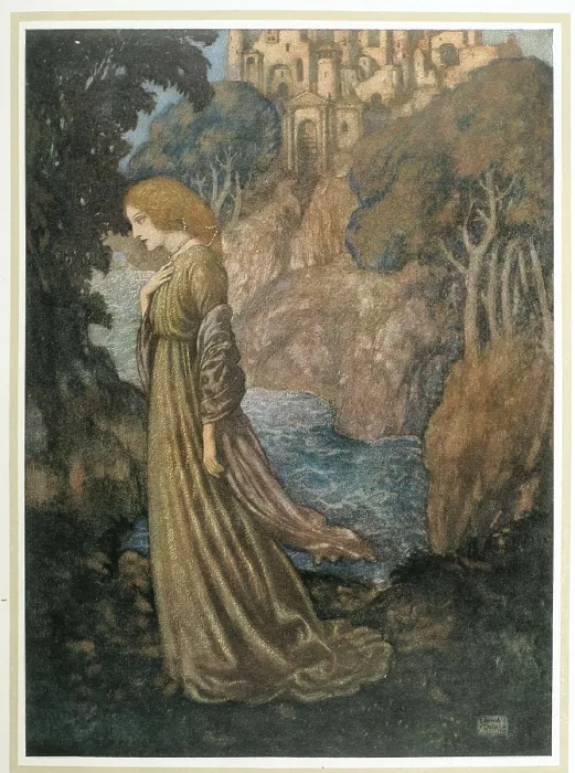 Framed Print : DULAC, Edmund (1882-1953). The Bell and Other Poems. Illustration for an English edition of Poe's work (1912). Engraving. SPAIN. Barcelona