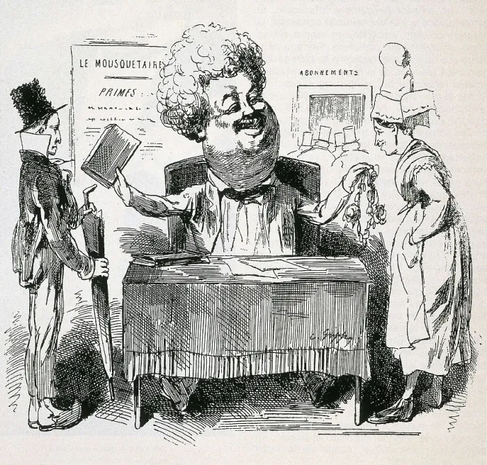 Framed Print : DUMAS, Alexandre (1802-1870). Writer's caricature. Engraving. AISA / Everett Collection**US SALES ONLY**
