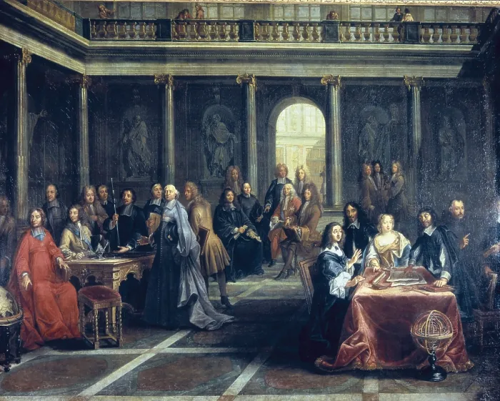 Framed Print : DUMESNIL, Pierre Louis (1698-1781). Christine of Sweden and her Court. 1st half 18th c. Oil on canvas. FRANCE. Versailles. National Museum of Versailles