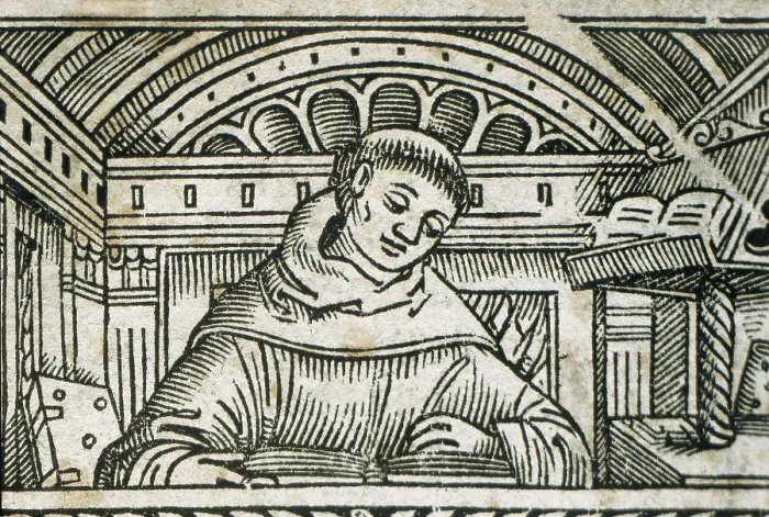Framed Print : DUNS SCOTUS, John (1266-1308). Portrait of an edition of his works from 1530. Xylography. AISA / Everett Collection**US SALES ONLY**